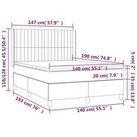 Boxspring met matras stof crèmekleurig 140x190 cm - thumbnail