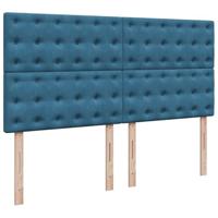 Boxspring met matras fluweel blauw 180x200 cm - thumbnail