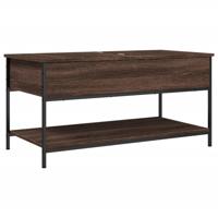 Salontafel 100x50x50 cm bewerkt hout en metaal bruineikenkleur - thumbnail