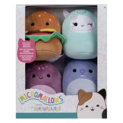 Micromallows Squishmallows knuffel 4-pack Carl - 6 cm
