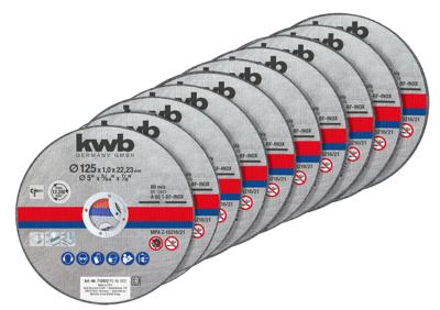 Doorslijpschijf 125mm 1,0 10st KWB - Kwb