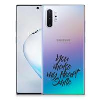 Samsung Galaxy Note 10 Plus | Siliconen hoesje | met naam Heart Smile - thumbnail