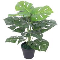 Kunstplant met pot monstera 45 cm groen - thumbnail