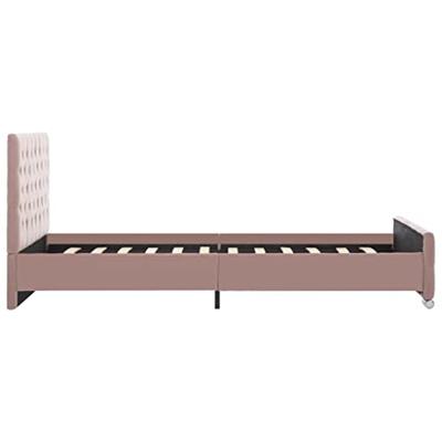 Bedframe fluweel roze 120x200 cm