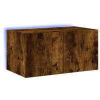 Tv-wandmeubel met LED-verlichting 60x35x31 cm gerookt eiken - thumbnail