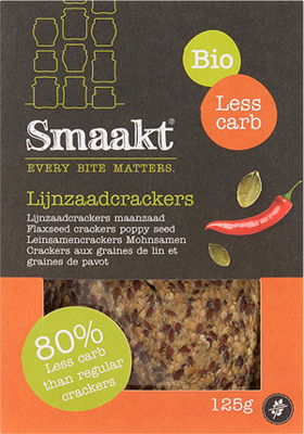 Smaakt Less Carb Lijnzaad Crackers Smaakt Less Carb Lijnzaad Crackers
