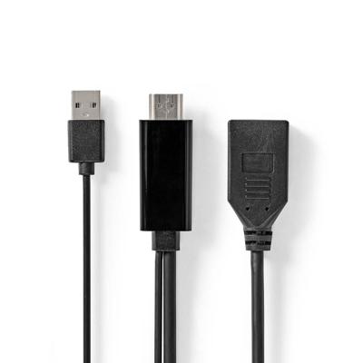 HDMI-Adapter | HDMI Connector | DisplayPort Male | Vernikkeld | Recht | PVC | Zwart | 1 Stuks | Polybag