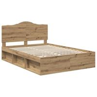 Bedframe Ambachtelijk eiken 140 x 190 cm Massief grenenhout - thumbnail