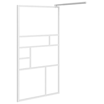 Inloopdouchewand 100x195 cm ESG-glas wit - thumbnail