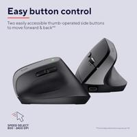 Trust Bayo+ Ergonomische muis Bluetooth Optisch Zwart 6 Toetsen 800 dpi, 1200 dpi, 1600 dpi, 2400 dpi Ergonomisch, Geluidsarme toetsen, Geïntegreerd - thumbnail
