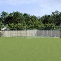 Hondenkennel met dak 12x12x2,5 m gegalvaniseerd staal zilver - thumbnail