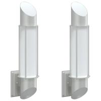 Buitenwandlampen 2 st roestvrij staal zilverkleurig - thumbnail