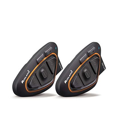 Midland BTX1 Pro dubbele intercom voor motorfiets, Bluetooth, hoofdtelefoon met ruisonderdrukking, pilotencommunicatie voor passagiers, 2 hoofdtelefoons