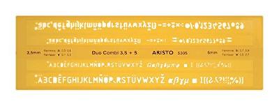 Aristo AR-5305 Lettersjabloon Duo Combi 3.5/5 mm Recht Geel/Transparant Aristo AR-5305 Lettersjabloon Duo Combi 3.5/5 mm Recht Geel/Transparant