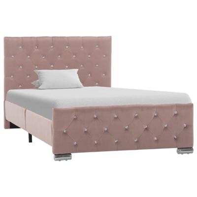 Bedframe fluweel roze 100x200 cm