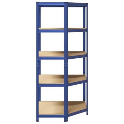 Hoekrek 5-laags staal en bewerkt hout blauw
