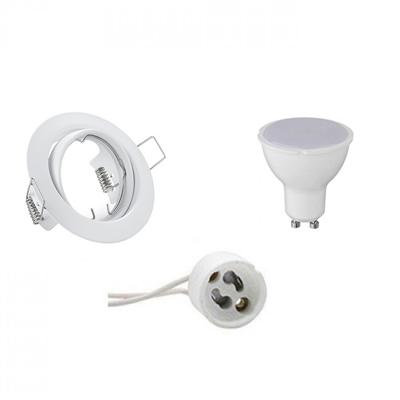 GU10 Inbouwspot Set - Mat Wit - Inbouw Rond - Kantelbaar - Aigi - Trion - 6W - Warm Wit 3000K - Ø83mm