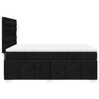 Boxspring met matras stof zwart 140x190 cm - thumbnail