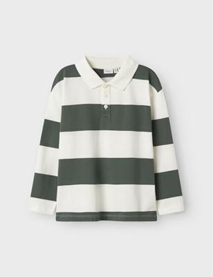 Name it winter polo t-shirt jongens - groen - relaxed fit - NkmNutiva