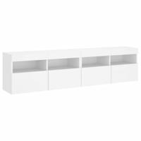 Tv-wandmeubels met LED-verlichting 2 st 80x30x40 cm wit - thumbnail