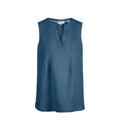 s.Oliver top met plooien blauw