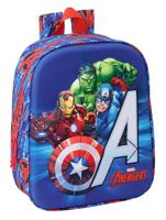 Kinderrugzak The Avengers Rood Donkerblauw 22 x 27 x 10 cm 3D - thumbnail