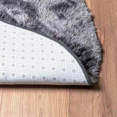 Hoogpolig vloerkleed NAVARRA 100x100 cm polyester donkergrijs