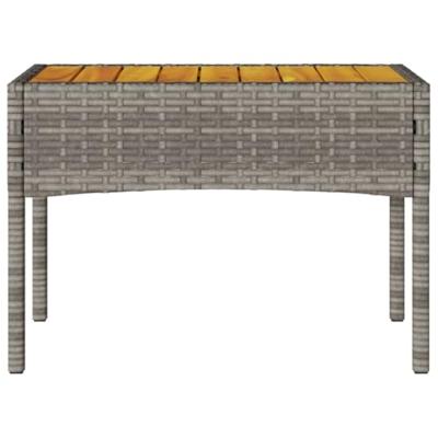 Tuinbank 2-zits met kussens en tafel poly rattan grijs