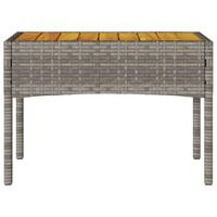 Tuinbank 2-zits met kussens en tafel poly rattan grijs - thumbnail