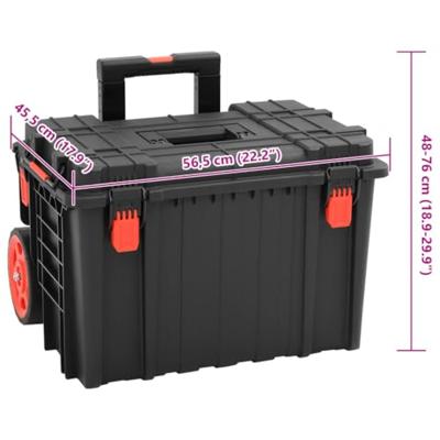 Flightcase draagbaar 56,5x34x16 cm PP zwart