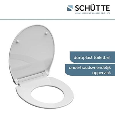 Toiletzitting Schutte Slim White Duroplast Ultra Dun Met Soft Close En Quick Release Gelakt Wit Schütte - thumbnail