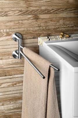 Dubbele Handdoekhouder Sapho X-Steel Draaibaar 42 cm Geborsteld RVS Sapho