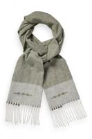 van Gils Sjaal Groen Met Herringbone Dessin - thumbnail