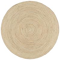 VidaXL Vloerkleed handgemaakt met spiraal ontwerp 90 cm jute wit - thumbnail
