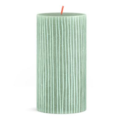 Bolsius silhouette stompkaars jadegroen met print 13x6,8 cm