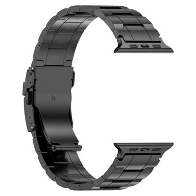 Titanium Premium Link bandje - Zwart - Geschikt voor Apple Watch 44mm / 45mm / 46mm / 49mm