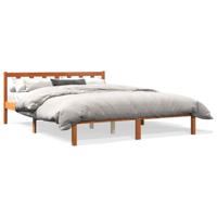 Bedframe zonder matras massief grenenhout wasbruin 160x200 cm - thumbnail