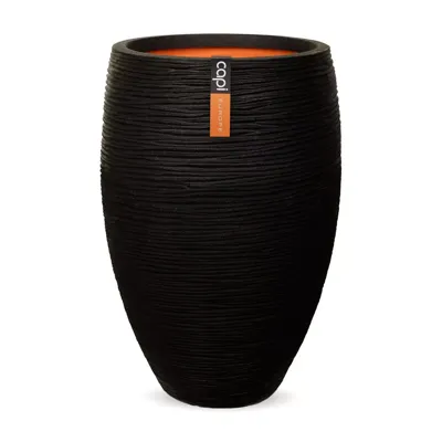Capi Vaas Elegant Rib Ø56cm Zwart Capi Vaas Elegant Rib Ø56cm Zwart