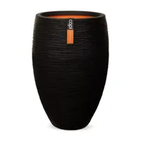 Capi Vaas Elegant Rib Ø56cm Zwart - thumbnail