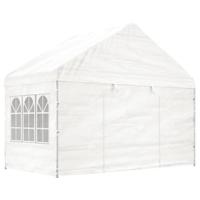 Prieel met dak 8,92x4,08x3,22 m polyetheen wit - thumbnail
