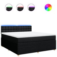Boxspring met matras stof zwart 180x200 cm - thumbnail