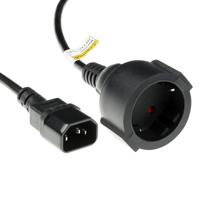 ACT AK5219 Netsnoer C14 | Type F Female (max. stroom 10A) | Zwart | 60 cm - thumbnail