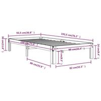 Bedframe massief hout 90x190 cm Single - thumbnail