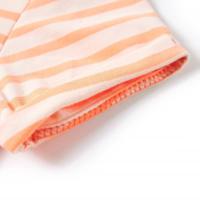 Kindershirt gestreept 116 neonoranje - thumbnail