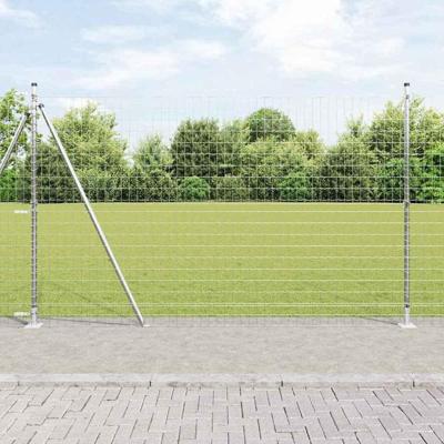 VidaXL Hek met paal zilver 1,5 x 10 m staal