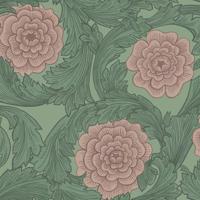 Dutch Wallcoverings Blomstermala - Rosa Green/Pink - Groen/Roze - thumbnail