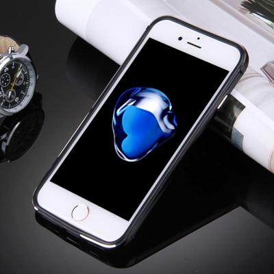 iPhone 7 & 8 TPU + Aluminium bumper frame Hoesje (zwart)