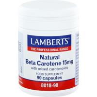 Lamberts Bèta Caroteen 15 mg Natuurlijk Capsules - thumbnail