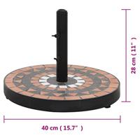 Parasolvoet rond 12 kg terracotta wit - thumbnail