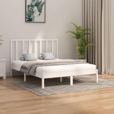 Bedframe massief hout wit 160x200 cm